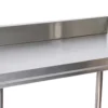 Wiltec Edelstahl Tisch Arbeitstisch Edelstahltisch mit Aufkantung 120x60x85cm für Gastro Küche Werkstatt Garten Keller mit höhenverstellbare Füßen