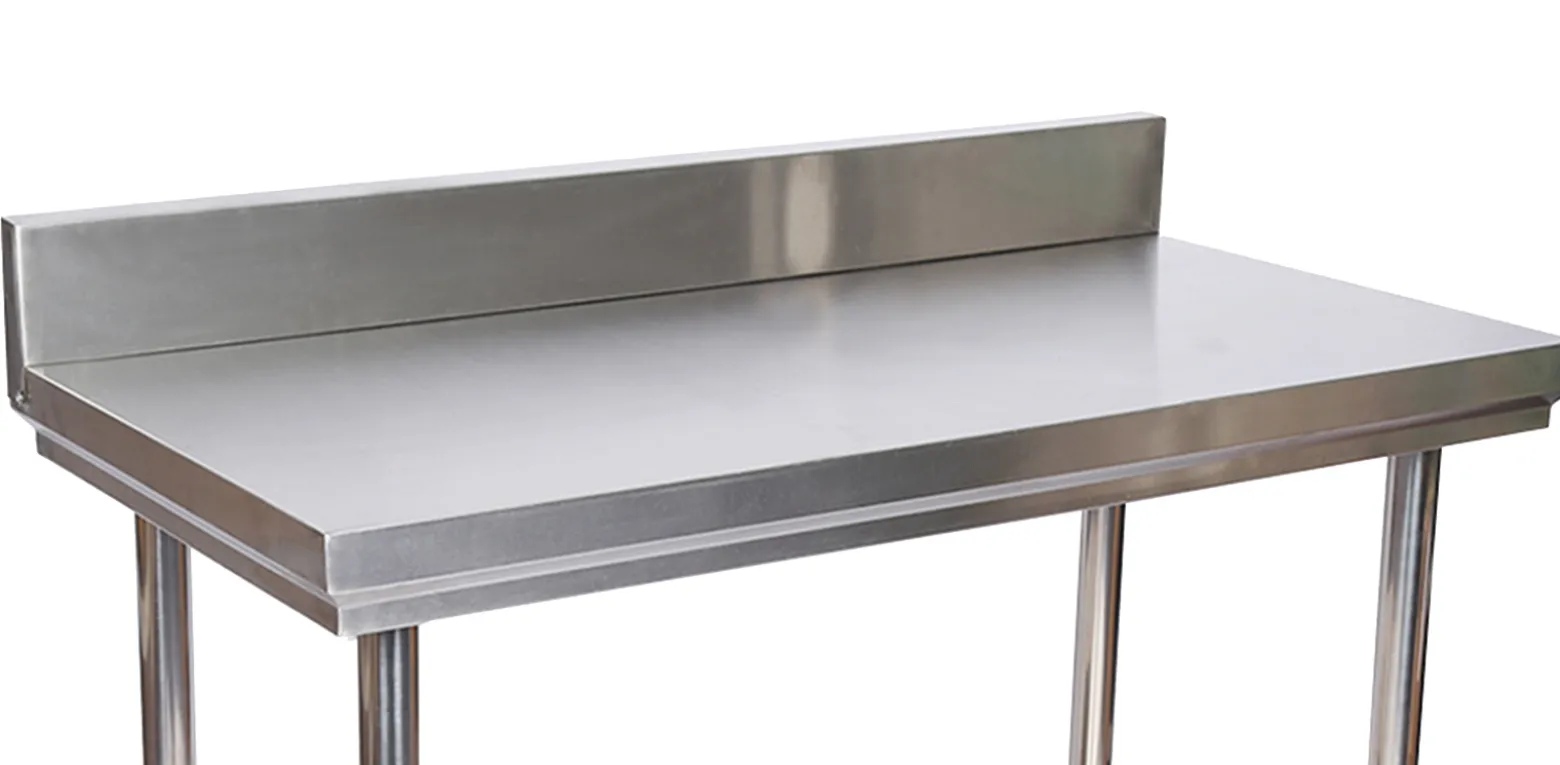 Wiltec Edelstahl Tisch Arbeitstisch Edelstahltisch mit Aufkantung 120x60x85cm für Gastro Küche Werkstatt Garten Keller mit höhenverstellbare Füßen