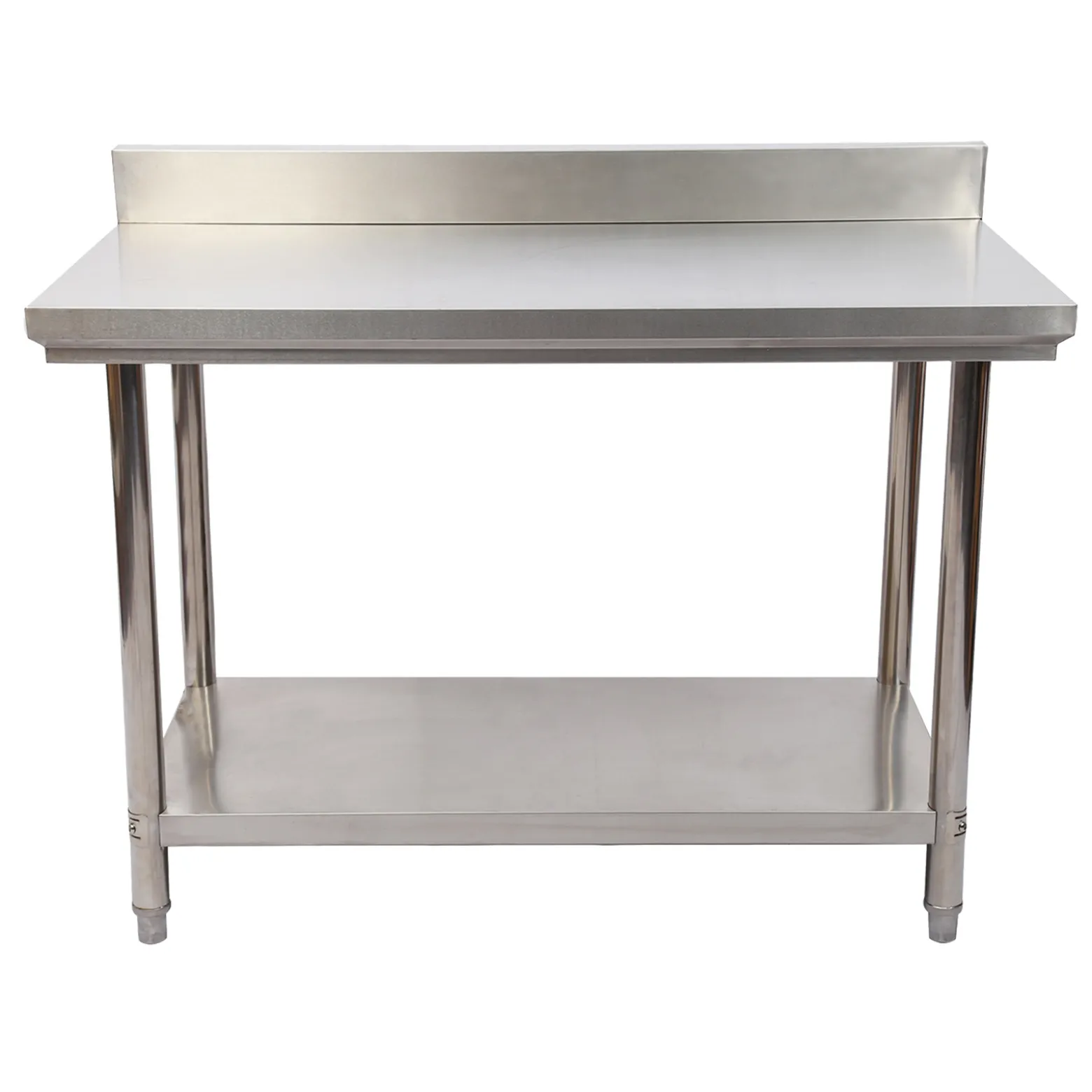 Wiltec Edelstahl Tisch Arbeitstisch Edelstahltisch mit Aufkantung 120x60x85cm für Gastro Küche Werkstatt Garten Keller mit höhenverstellbare Füßen