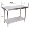 Wiltec Edelstahl Tisch Arbeitstisch Edelstahltisch mit Ablage 100x60x85cm für Gastro Küche Werkstatt Garten Keller mit höhenverstellbare Füßen