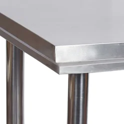 Wiltec Edelstahl Tisch Arbeitstisch Edelstahltisch mit Ablage 100x60x85cm für Gastro Küche Werkstatt Garten Keller mit höhenverstellbare Füßen