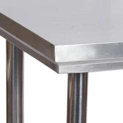 Wiltec Edelstahl Tisch Arbeitstisch Edelstahltisch mit Aufkantung 100x60x85cm für Gastro Küche Werkstatt Garten Keller mit höhenverstellbare Füßen