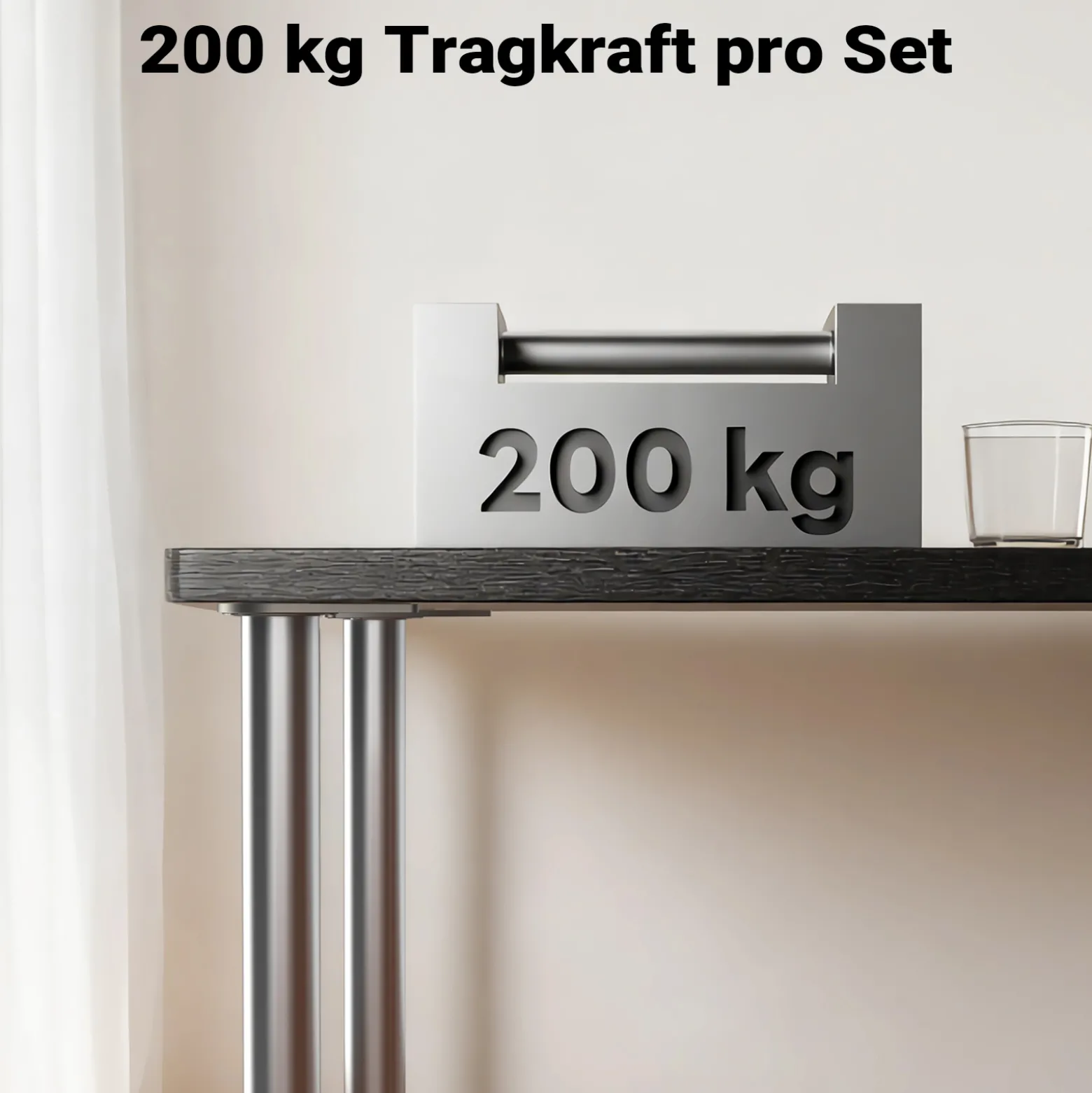 Wiltec Edelstahl Tischbein 4er Set Möbelfuss Verstellbar Ø60mm 870mm Chrom