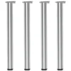 Wiltec Edelstahl Tischbein 4er Set Möbelfuss Verstellbar Ø60mm 710mm Nickel