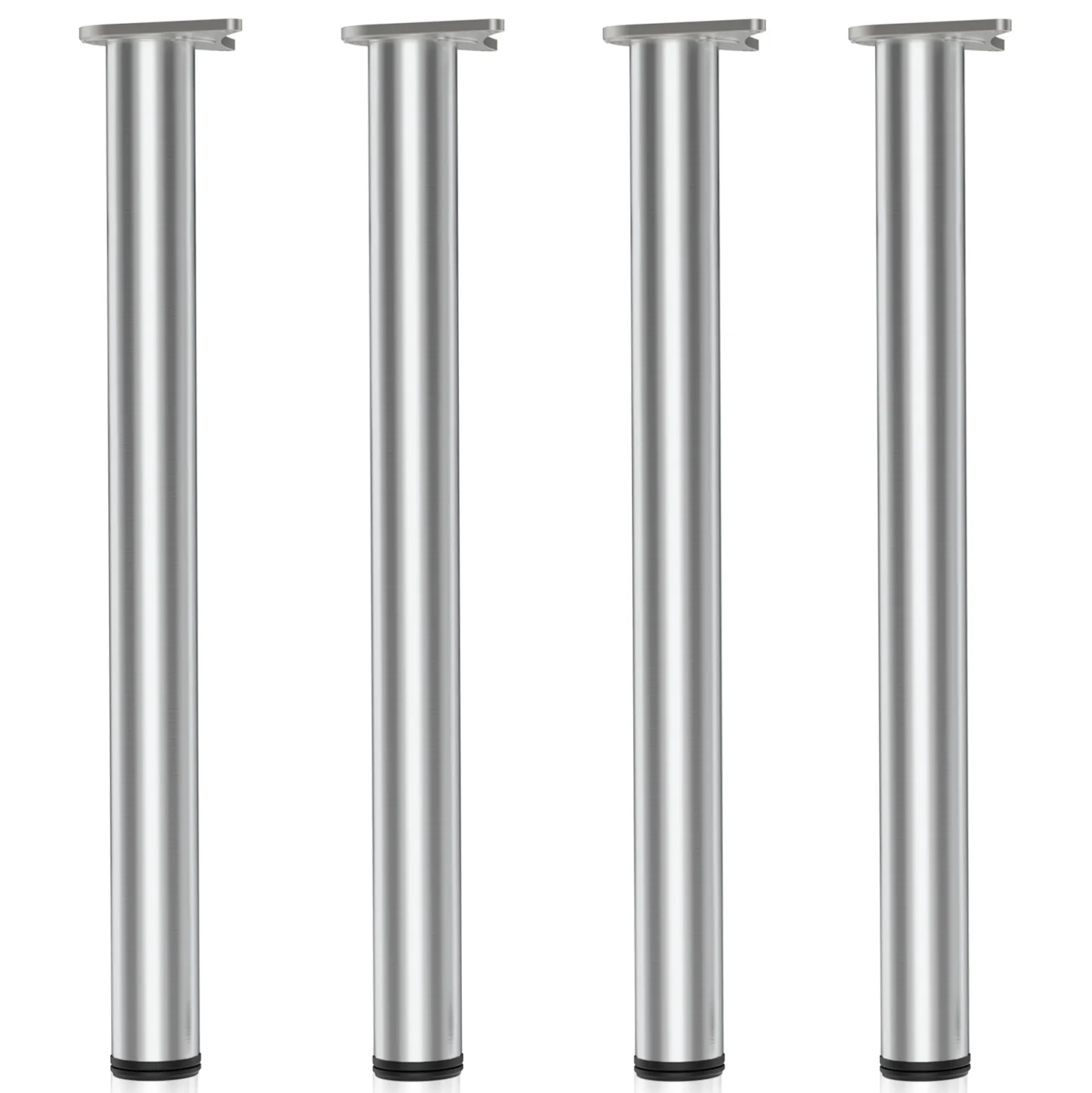 Wiltec Edelstahl Tischbein 4er Set Möbelfuss Verstellbar Ø60mm 710mm Nickel