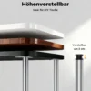 Wiltec Edelstahl Tischbein 4er Set Möbelfuss Verstellbar Ø60mm 1100mm Nickel