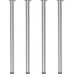 Wiltec Edelstahl Tischbein 4er Set Möbelfuss Verstellbar Ø60mm 1100mm Nickel
