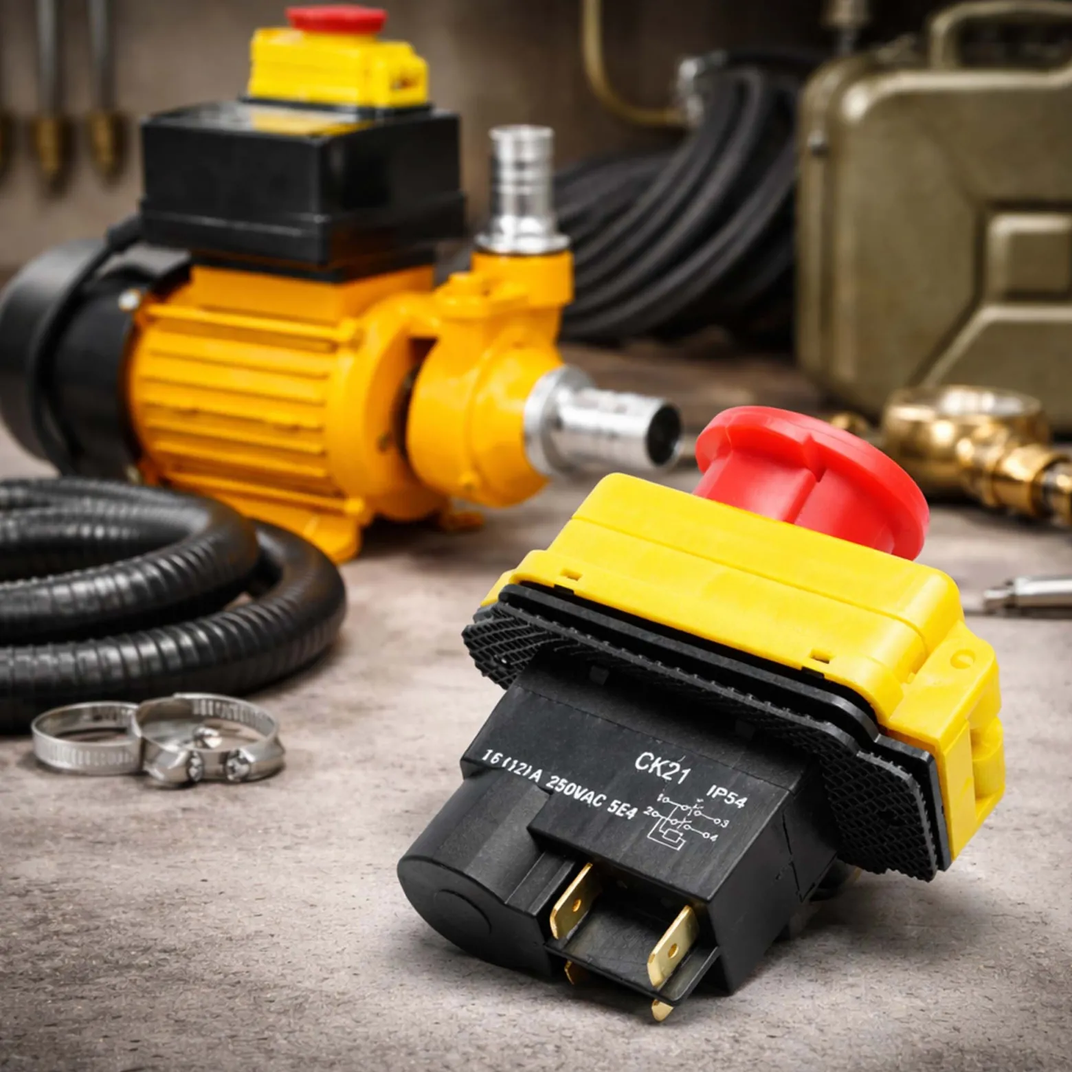 Wiltec Ein/Aus Schalter Ersatzteil für Heizöl- und Diesel- und Ölabsaugpumpen Notaus Ein Aus