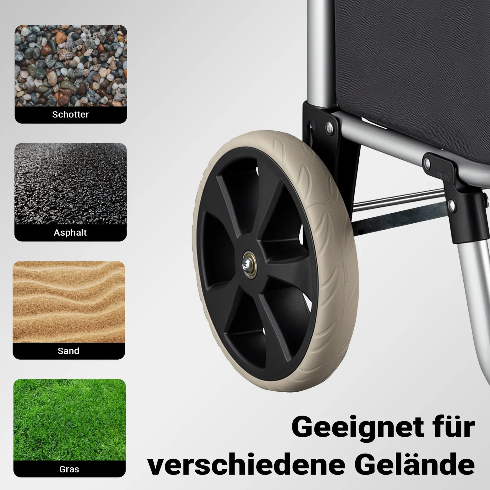 Wiltec Einkaufstrolley klappbar 36,5 x 44 x 103 cm bis 40 kg, Hackenporsche mit zwei Rädern, faltbarer Trolly Einkaufswagen mit Handgriff, Shopping Trolley mit großer Einkaufstasche