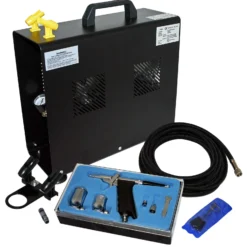 Wiltec Einsteiger Airbrush Kompressor Set AS196A mit 1 Airbrushpistole Typ 116 und umfangreichem Zubehör, 3 l Drucktank, für Modellbau, Tattoos, Nailart