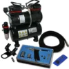 Wiltec Einsteiger Airbrush Kompressor Set AS196 mit 1 Airbrushpistole Typ 116 und umfangreichem Zubehör, 3 l Drucktank, für Modellbau, Tattoos, Nailart