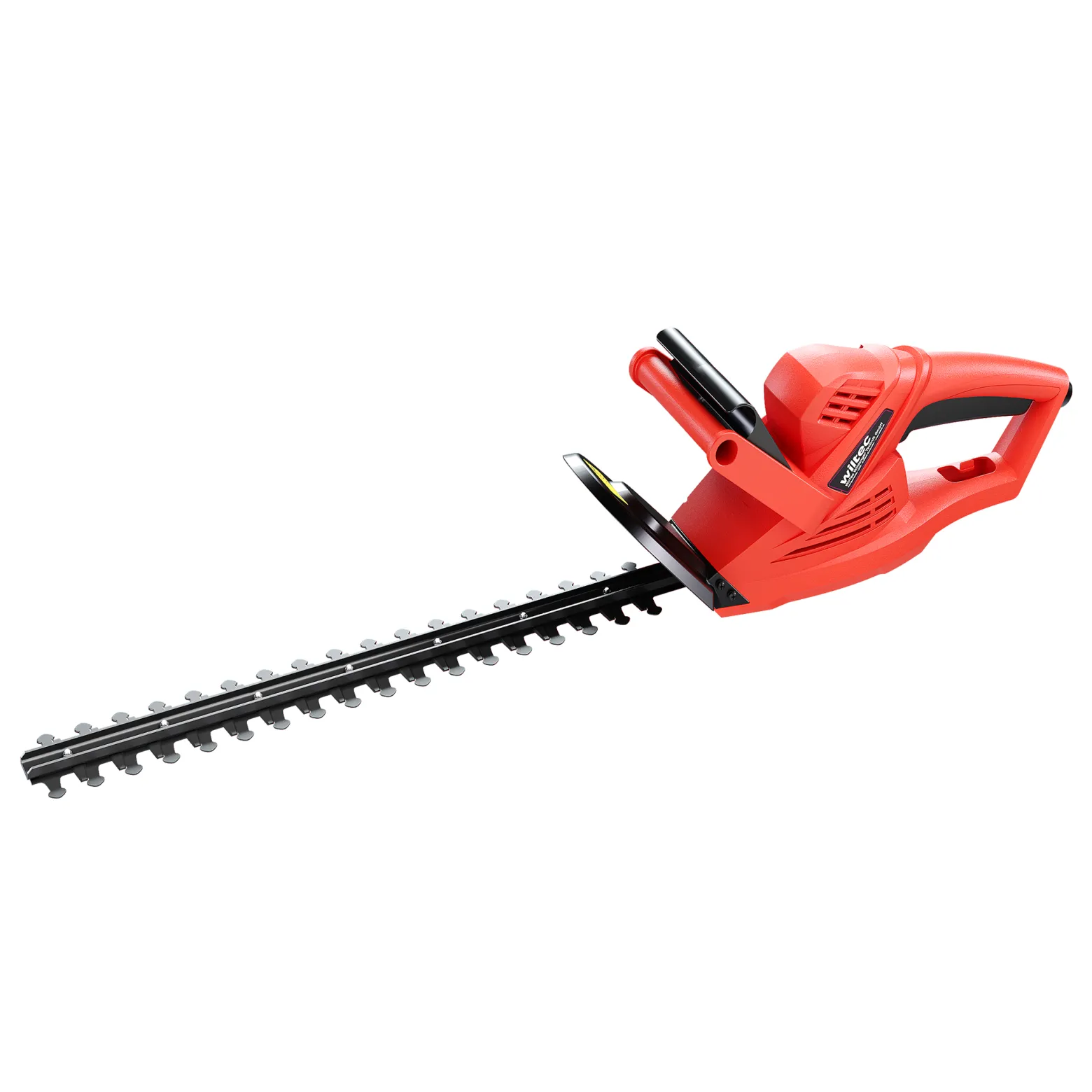 Wiltec Elektrische Heckenschere 520 W, Heckenschneider mit Schnittlänge 450 mm, Heckensäge mit Schnellstopp-Bremse, Freischneider mit Handschutz