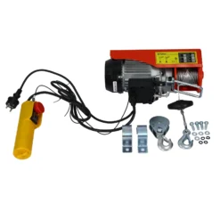 Wiltec Elektrische Seilwinde 540W bis 125/250kg, Motorwinde mit Seilzug 12/6m und Einhandbedienung, Elektroseilwinde