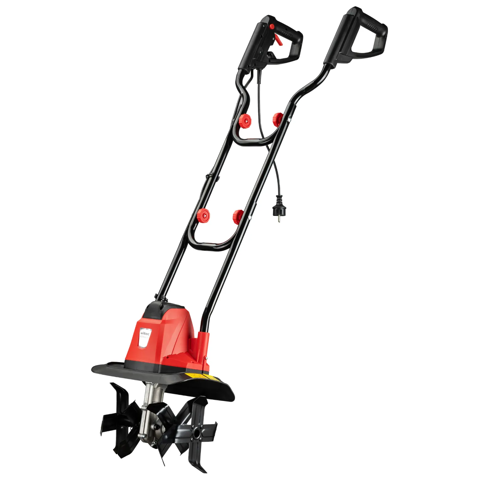 Wiltec Elektro Bodenfräse 1050 W mit 380 U/min, Kultivator mit 220 mm Arbeitstiefe, Gartenfräse mit 16 Klingen, Bodenhacke mit ergonomischem Handgriff