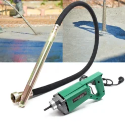 Wiltec Elektro Einhand Betonrüttler 580 W, Betonverdichter mit Ø 35 mm Rüttelflasche mit 200 cm Schlauchlänge, Flaschenrüttler mit flexibler Welle