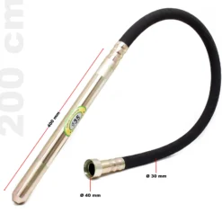 Wiltec Elektro Einhand Betonrüttler 580 W, Betonverdichter mit Ø 35 mm Rüttelflasche mit 200 cm Schlauchlänge, Flaschenrüttler mit flexibler Welle