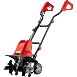 Wiltec Elektro Gartenhacke 1500 W mit 400 U/min, elektrische Gartenfräse mit 220 mm Arbeitstiefe, Motorhacke mit 24 Klingen, Bodenfräse auf Rädern