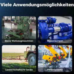 Wiltec Elektromotor 1-phasig, Elektro Motor 4-polig 0,37 kW, Einphasen Wechselstrommotor 1400 U/min, Induktionsmotor Aluminium, kompakter Motor