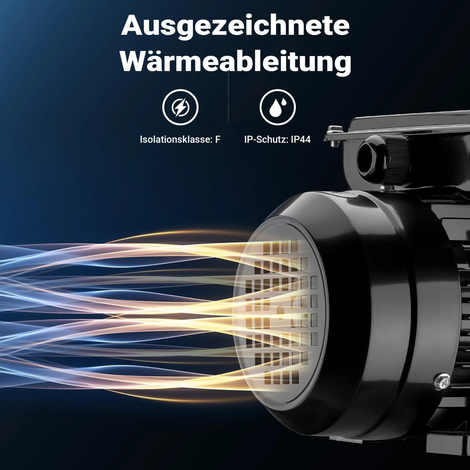 Wiltec Elektromotor 1-phasig, Elektro Motor 4-polig 0,37 kW, Einphasen Wechselstrommotor 1400 U/min, Induktionsmotor Aluminium, kompakter Motor