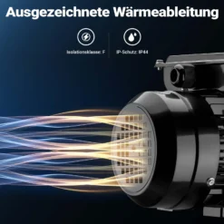 Wiltec Elektromotor 1-phasig, Elektro Motor 4-polig 1,1 kW, Einphasen Wechselstrommotor 1450 U/min, Induktionsmotor Aluminium, kompakter Motor