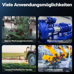 Wiltec Elektromotor 1-phasig, Elektro Motor 4-polig 1,1 kW, Einphasen Wechselstrommotor 1450 U/min, Induktionsmotor Aluminium, kompakter Motor