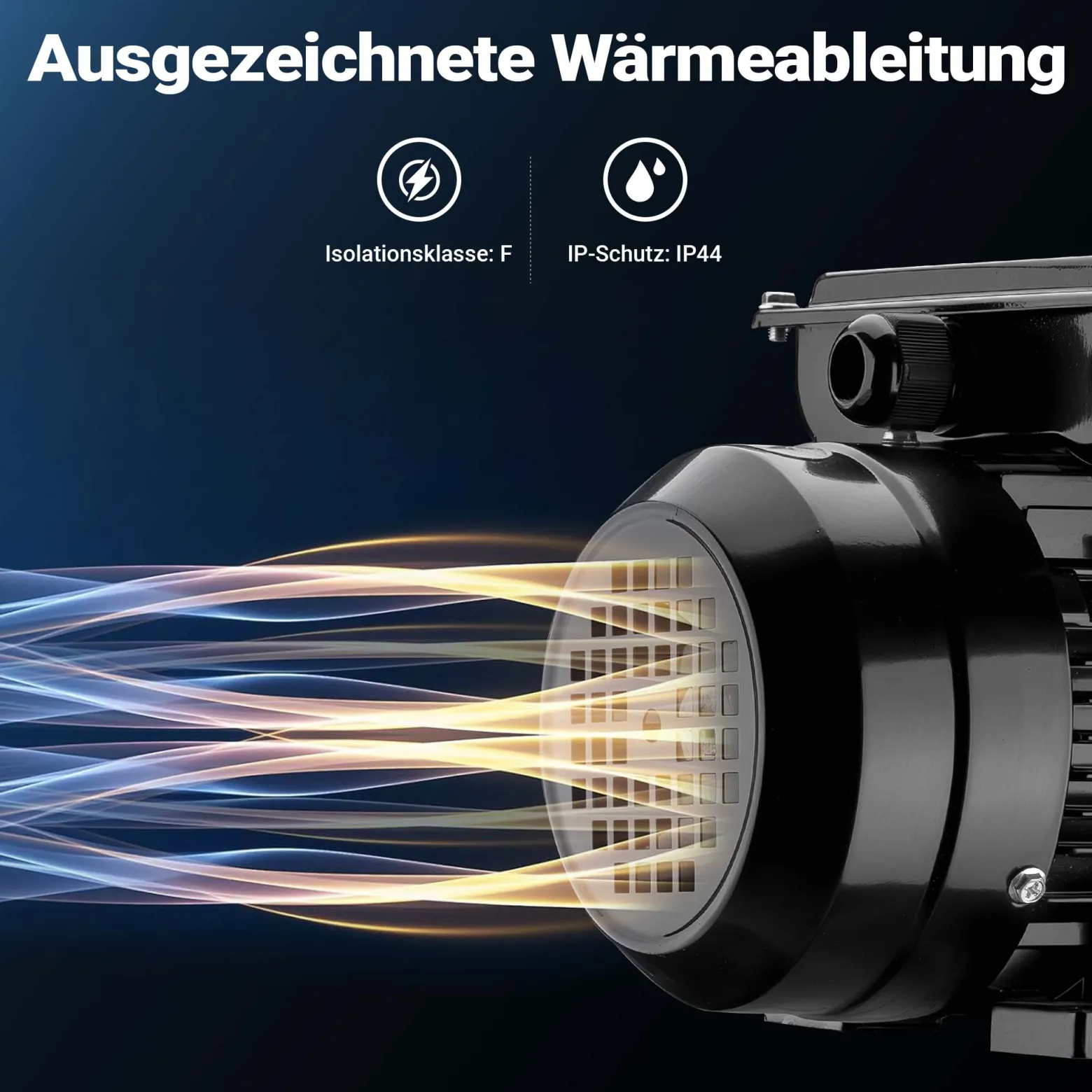 Wiltec Elektromotor 1-phasig, Elektro Motor 4-polig 1,5 kW, Einphasen Wechselstrommotor 1450 U/min, Induktionsmotor Aluminium, kompakter Motor