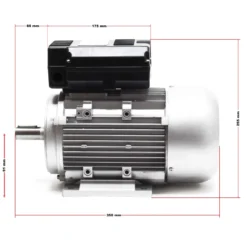 Wiltec Elektromotor 230 V 1,5 kW (2 PS) 1-phasig 2-polig E-Motor mit Anlaufkondensator 2850 U/min und Aluminiumwicklung