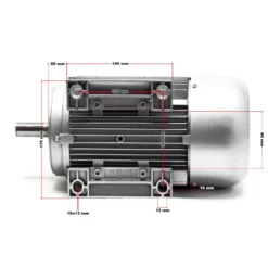 Wiltec Elektromotor 230 V 1,5 kW (2 PS) 1-phasig 2-polig E-Motor mit Anlaufkondensator 2850 U/min und Aluminiumwicklung