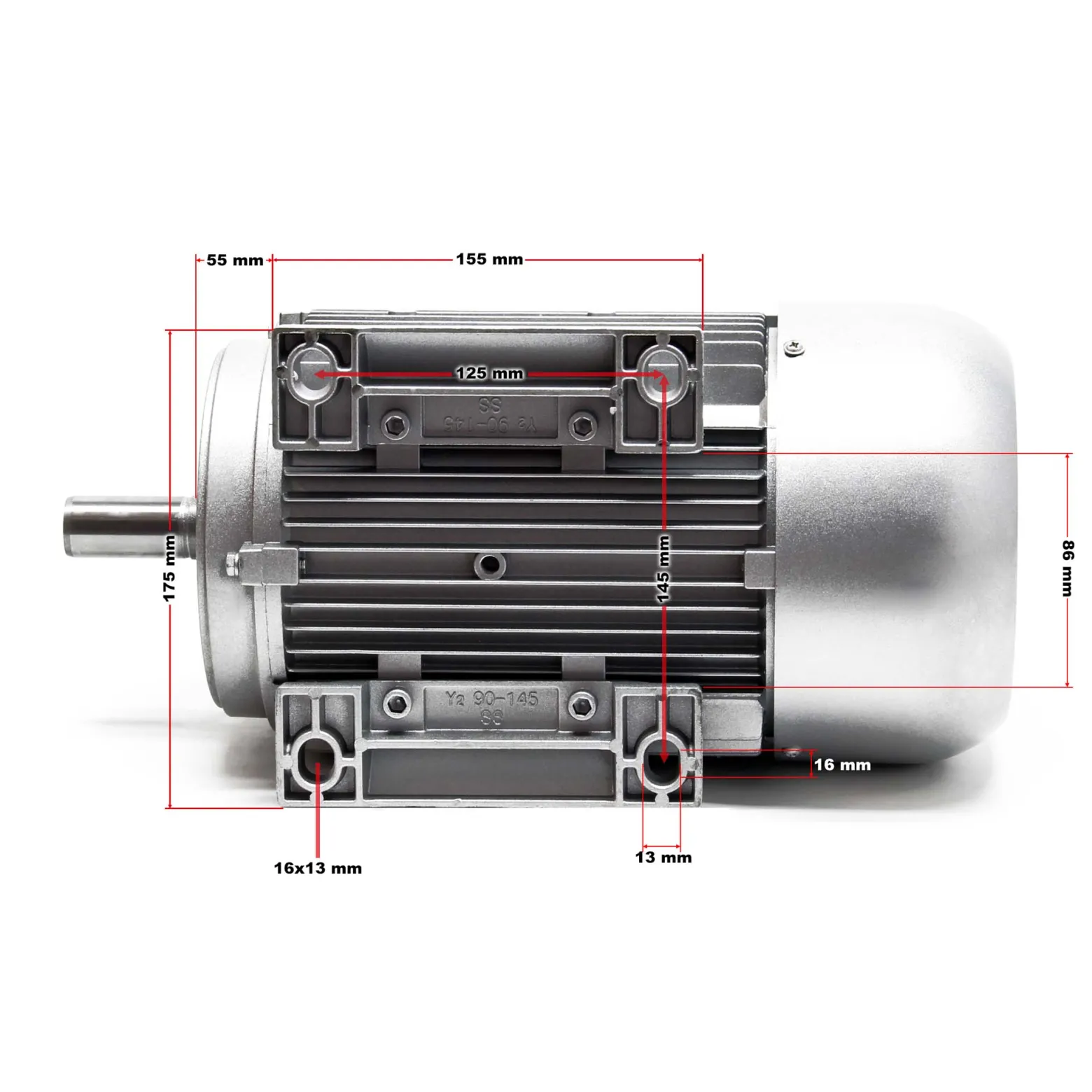 Wiltec Elektromotor 230 V 1,5 kW (2 PS) 1-phasig 2-polig E-Motor mit Anlaufkondensator 2850 U/min und Aluminiumwicklung