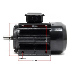 Wiltec Elektromotor 400 V 2,2 kW (3 PS) 3-phasig 2-polig E-Motor in Bauform B3 2830 U/min mit Aluminiumwicklung, Drehstrommotor