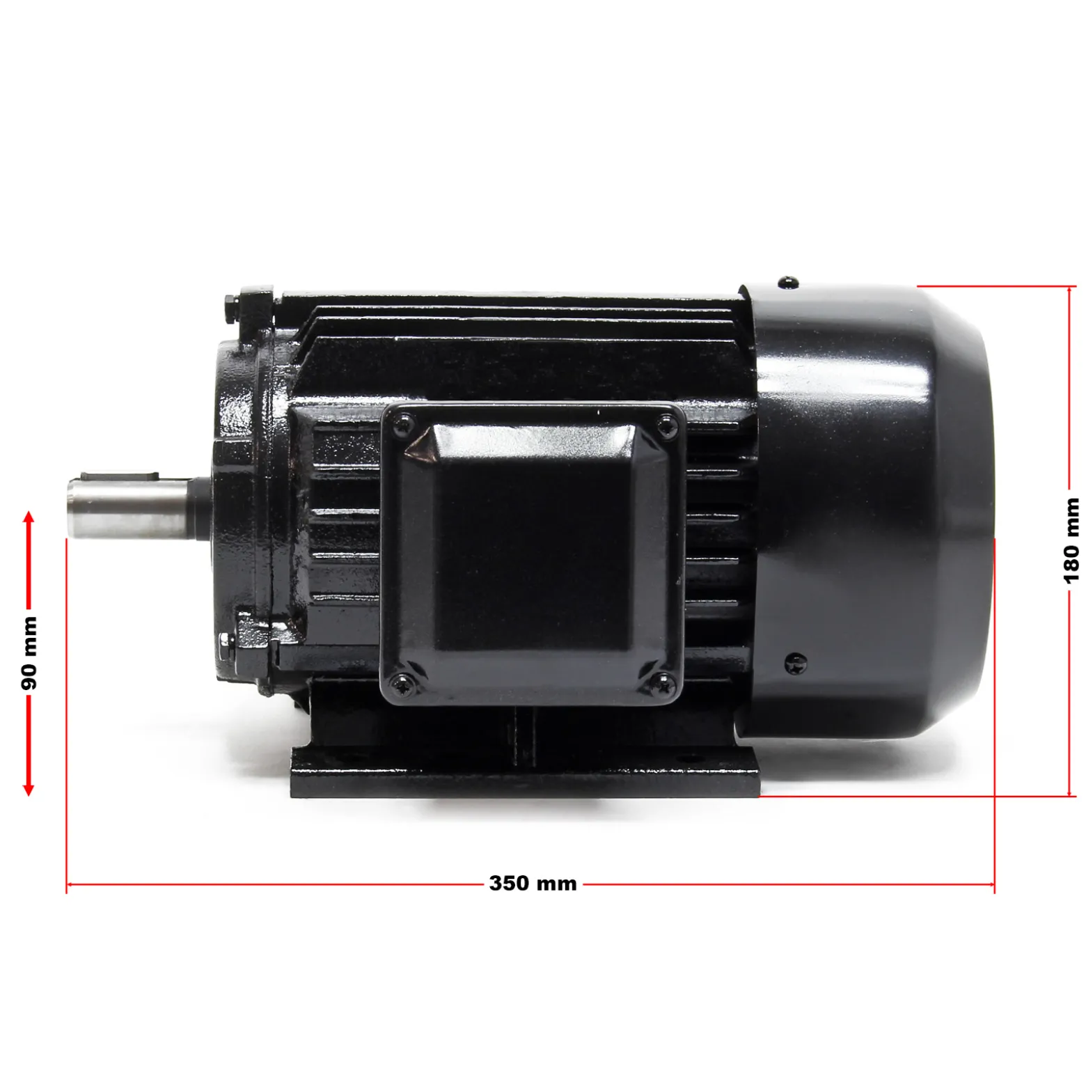 Wiltec Elektromotor 400 V 1,5 kW (2 PS) 3-phasig 2-polig E-Motor in Bauform B3 2830 U/min mit Aluminiumwicklung, Drehstrommotor