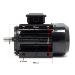 Wiltec Elektromotor 400 V 1,5 kW (2 PS) 3-phasig 2-polig E-Motor in Bauform B3 2830 U/min mit Aluminiumwicklung, Drehstrommotor
