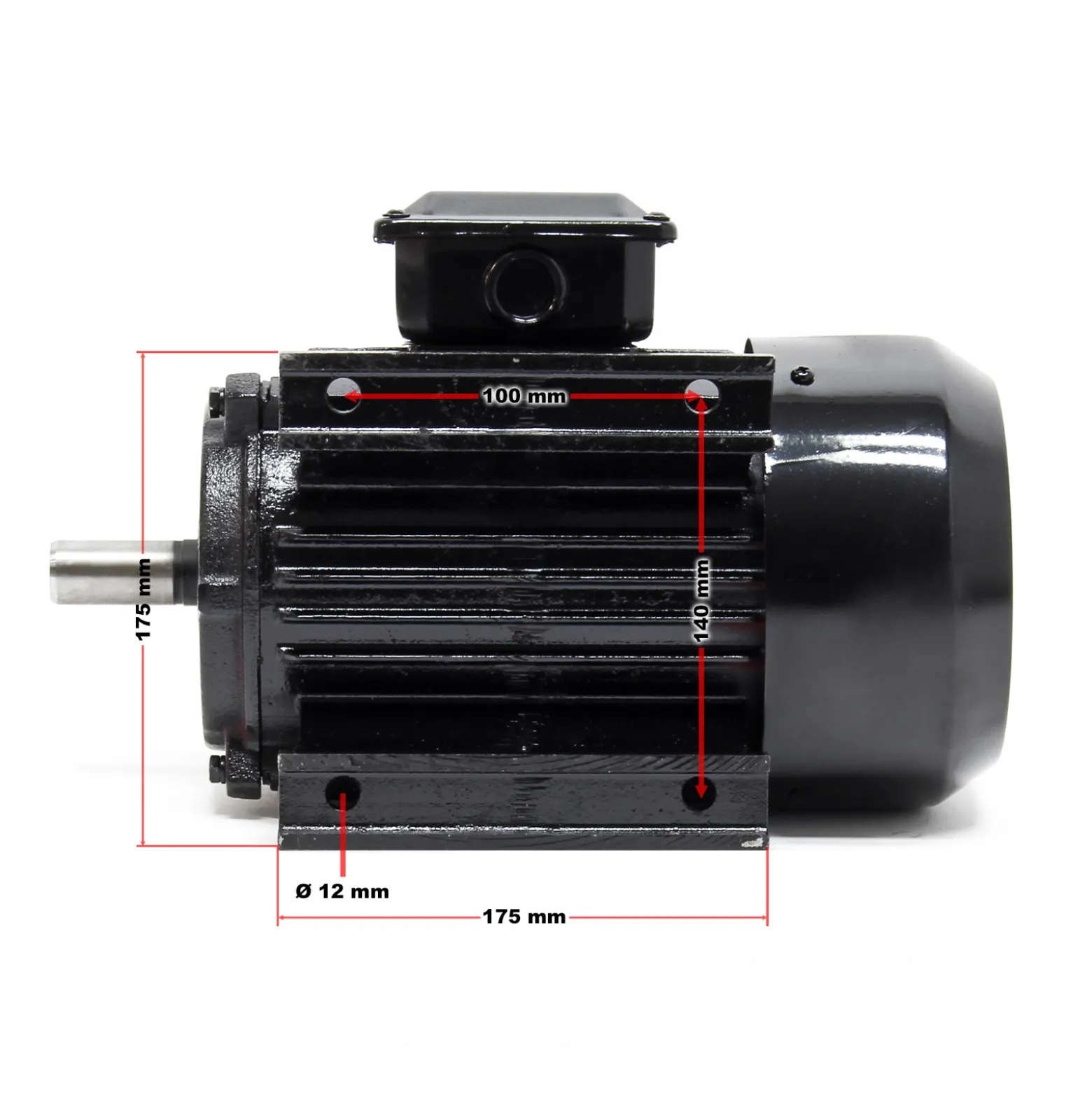 Wiltec Elektromotor 400 V 1,5 kW (2 PS) 3-phasig 2-polig E-Motor in Bauform B3 2830 U/min mit Aluminiumwicklung, Drehstrommotor