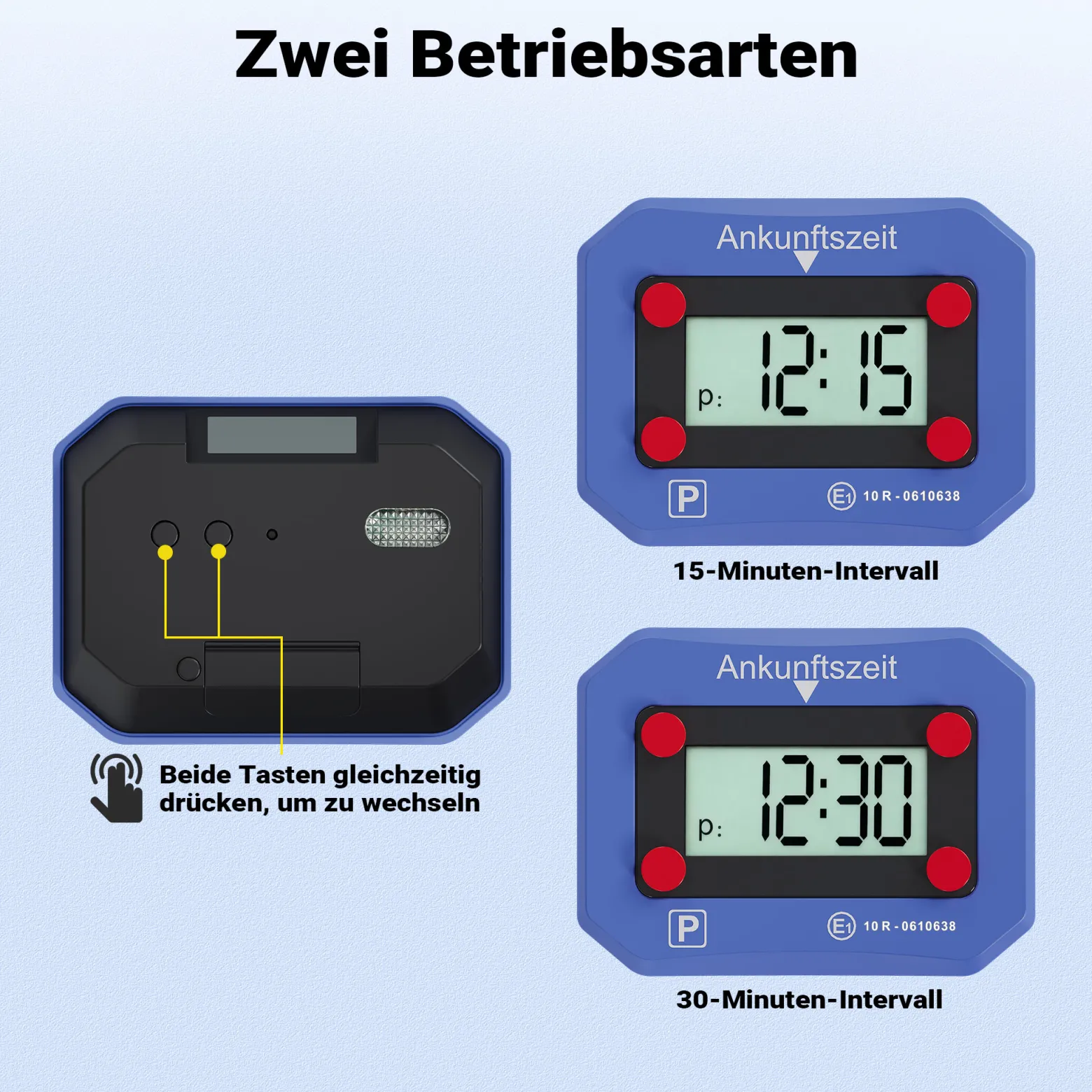 Wiltec elektronische Parkscheibe, digitale Parkuhr mit KBA-Zulassung, Parkscheibe automatisch mit Nachtmodus & SOS-Signal für Auto
