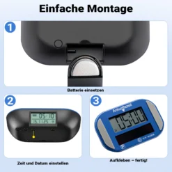 Wiltec Elektronische Parkscheibe mit Solarpanel – Digitale Parkuhr mit automatischer Zeitumschaltung und KBA-Zulassung