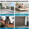Wiltec Entwässerungsrinne 1 m mit Abdeckrost aus Gusseisen – 12,5 t Traglast – Ablaufrinne für Abwasser und Regenwasser – Abwasserrinne