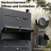 Wiltec 10er Briefkastenanlage Anthrazit 945 x 270 x 1500 mm, Standbriefkasten mit 2x5 Fächern, Schlüssel und Namensschild, Briefkasten Postkasten mit Ständer