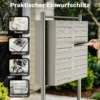 Wiltec 12er Briefkastenanlage Edelstahl 945 x 270 x 1500 mm, Standbriefkasten mit 2x6 Fächern, Schlüssel und Namensschild, Briefkasten Postkasten mit Ständer