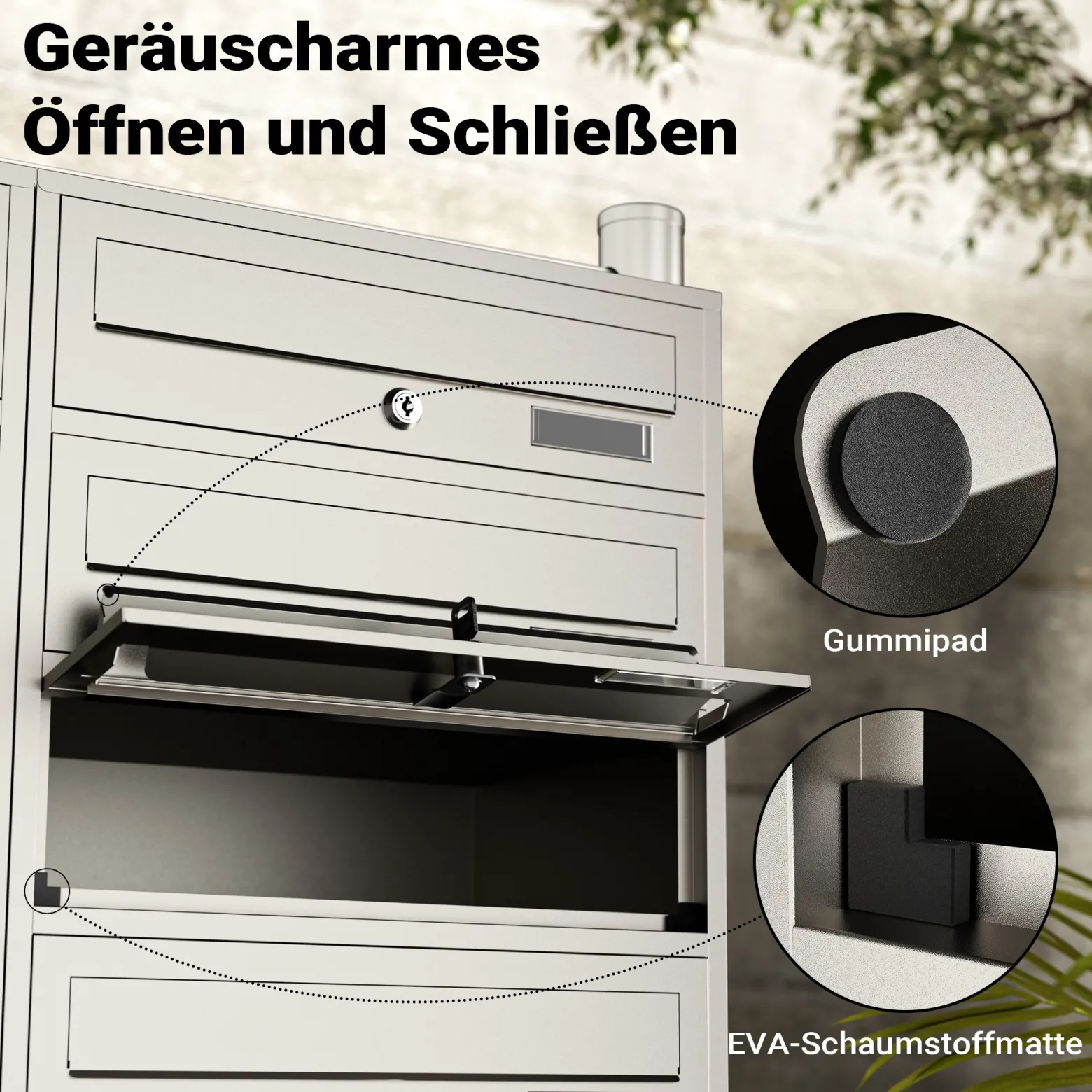 Wiltec 12er Briefkastenanlage Edelstahl 945 x 270 x 1500 mm, Standbriefkasten mit 2x6 Fächern, Schlüssel und Namensschild, Briefkasten Postkasten mit Ständer