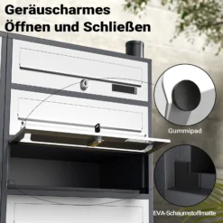 Wiltec 12er Briefkastenanlage Weiß/Anthrazit 945 x 270 x 1500 mm, Standbriefkasten mit 2x6 Fächern, Schlüssel und Namensschild, Briefkasten Postkasten mit Ständer