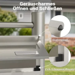 Wiltec 6er Briefkastenanlage Edelstahl 945 x 270 x 1200 mm, Standbriefkasten mit 2x3 Fächern, Schlüssel und Namensschild, Briefkasten Postkasten mit Ständer