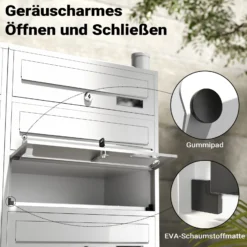 Wiltec 10er Briefkastenanlage weiß 945 x 270 x 1500 mm, Standbriefkasten mit 2x5 Fächern, Schlüssel und Namensschild, Briefkasten Postkasten mit Ständer