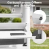 Wiltec 6er Briefkastenanlage weiß 945 x 270 x 1200 mm, Standbriefkasten mit 2x3 Fächern, Schlüssel und Namensschild, Briefkasten Postkasten mit Ständer