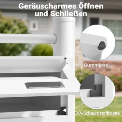 Wiltec 6er Briefkastenanlage weiß 945 x 270 x 1200 mm, Standbriefkasten mit 2x3 Fächern, Schlüssel und Namensschild, Briefkasten Postkasten mit Ständer