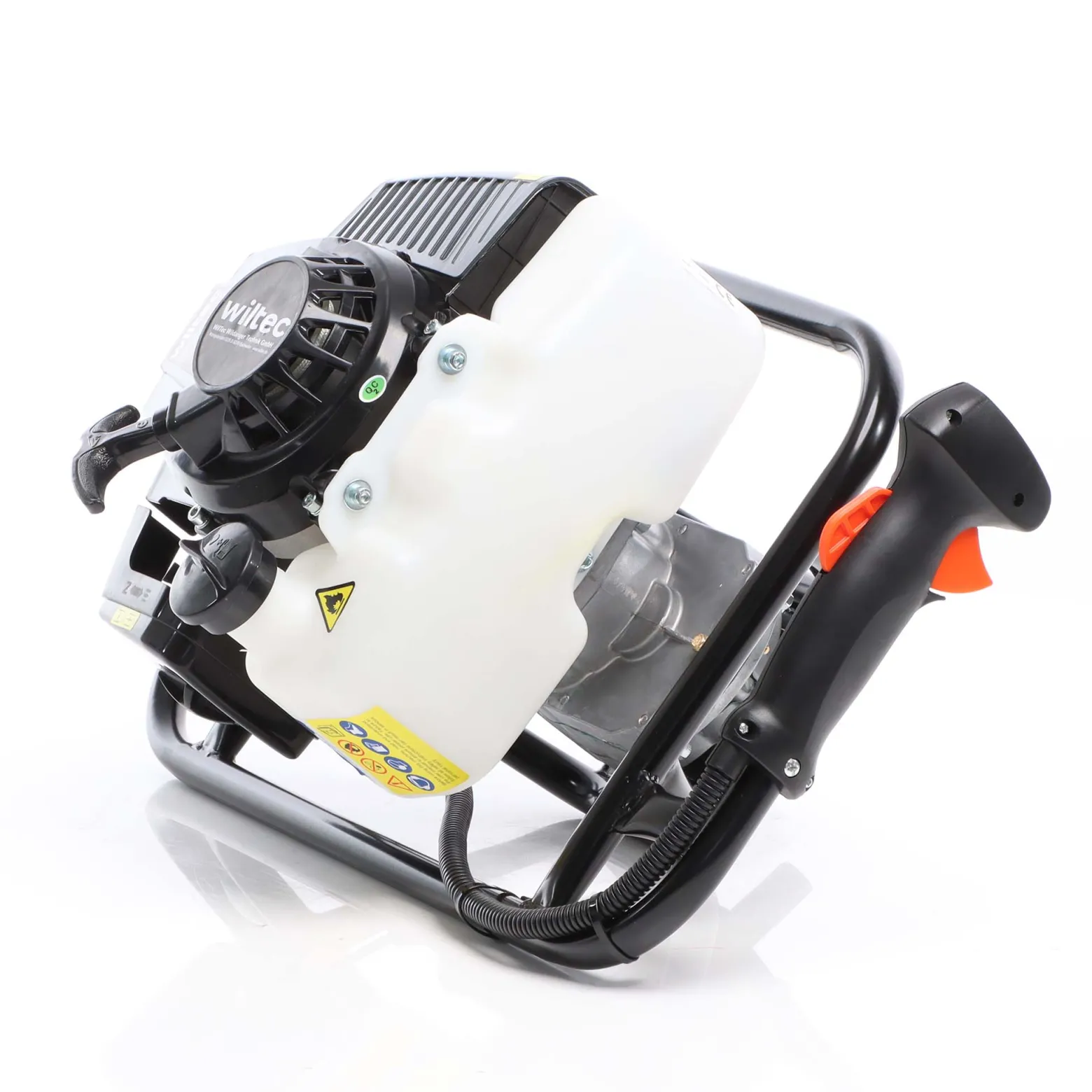 Wiltec Erdlochbohrer 2,2kW 3 PS 63 ccm Benzinmotor, Erdbohrer mit 2 Takt Motor, Pfahlbohrer Motorerdbohrer für saubere Bohrungen