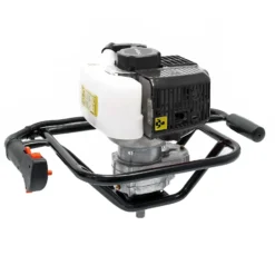 Wiltec Erdlochbohrer 1,4 kW 1,9 PS 52ccm Benzinmotor, Erdbohrer mit 2 Takt Motor, Pfahlbohrer Motorerdbohrer für saubere Bohrungen
