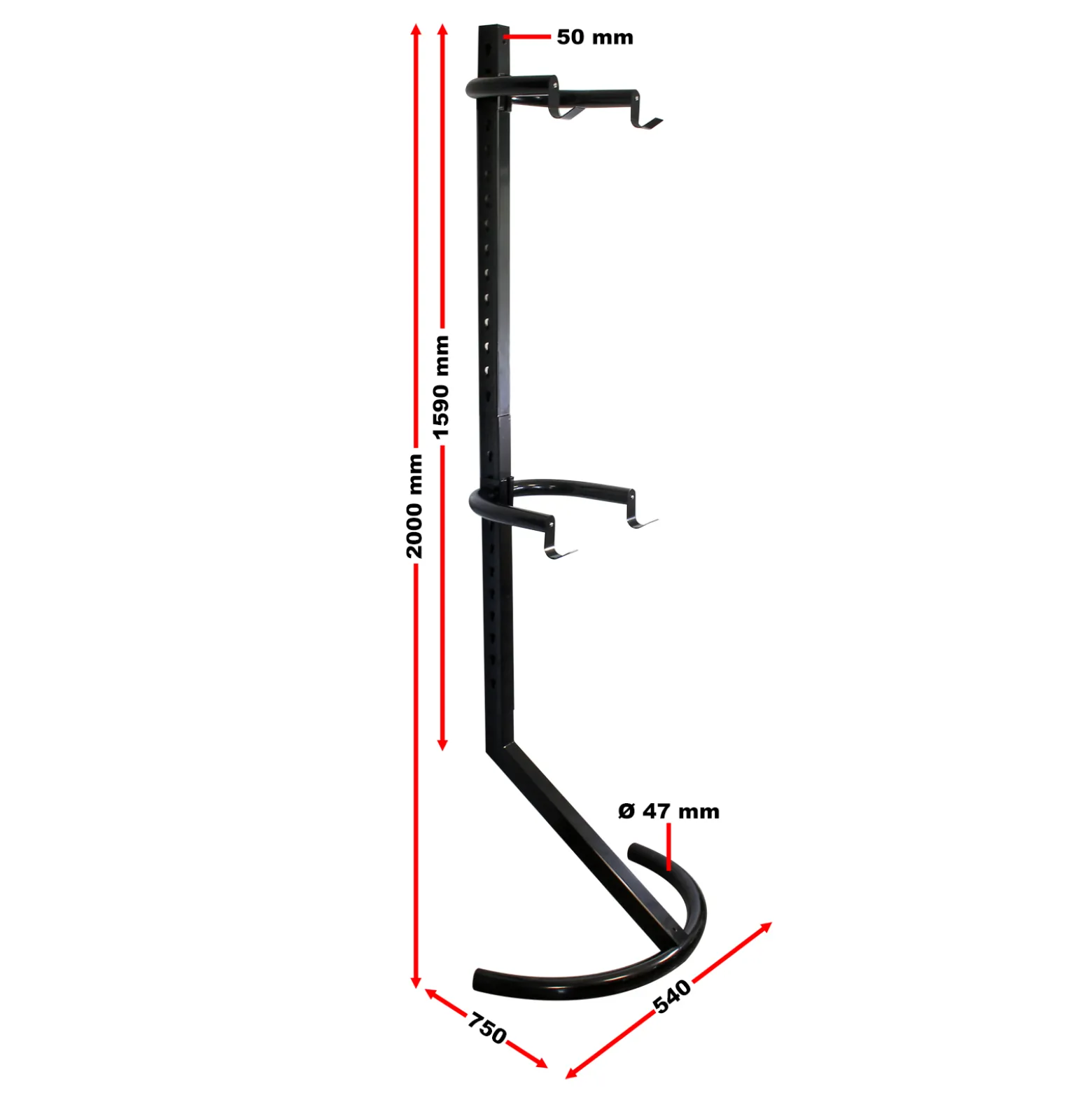 Wiltec 2er Fahrradständer 200x75x54 cm 90 kg platzsparendes Hängesystem, Fahrradhalter mit verstellbaren Haltearmen