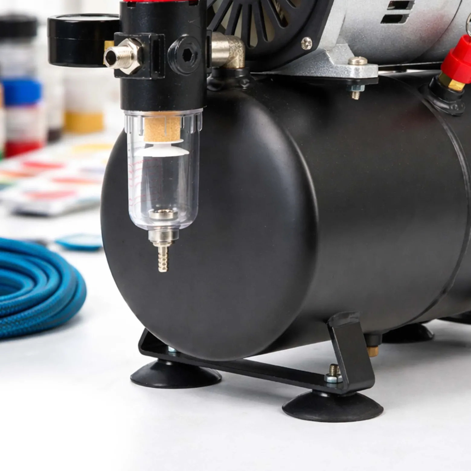 Wiltec Ersatzteil für Airbrush Kompressor AS18B / AS186 / AS189 / AS196 / AS196A – Gummifuß – Ersatz Standfuß für Airbrushkompressor, Zubehör für Air Brush
