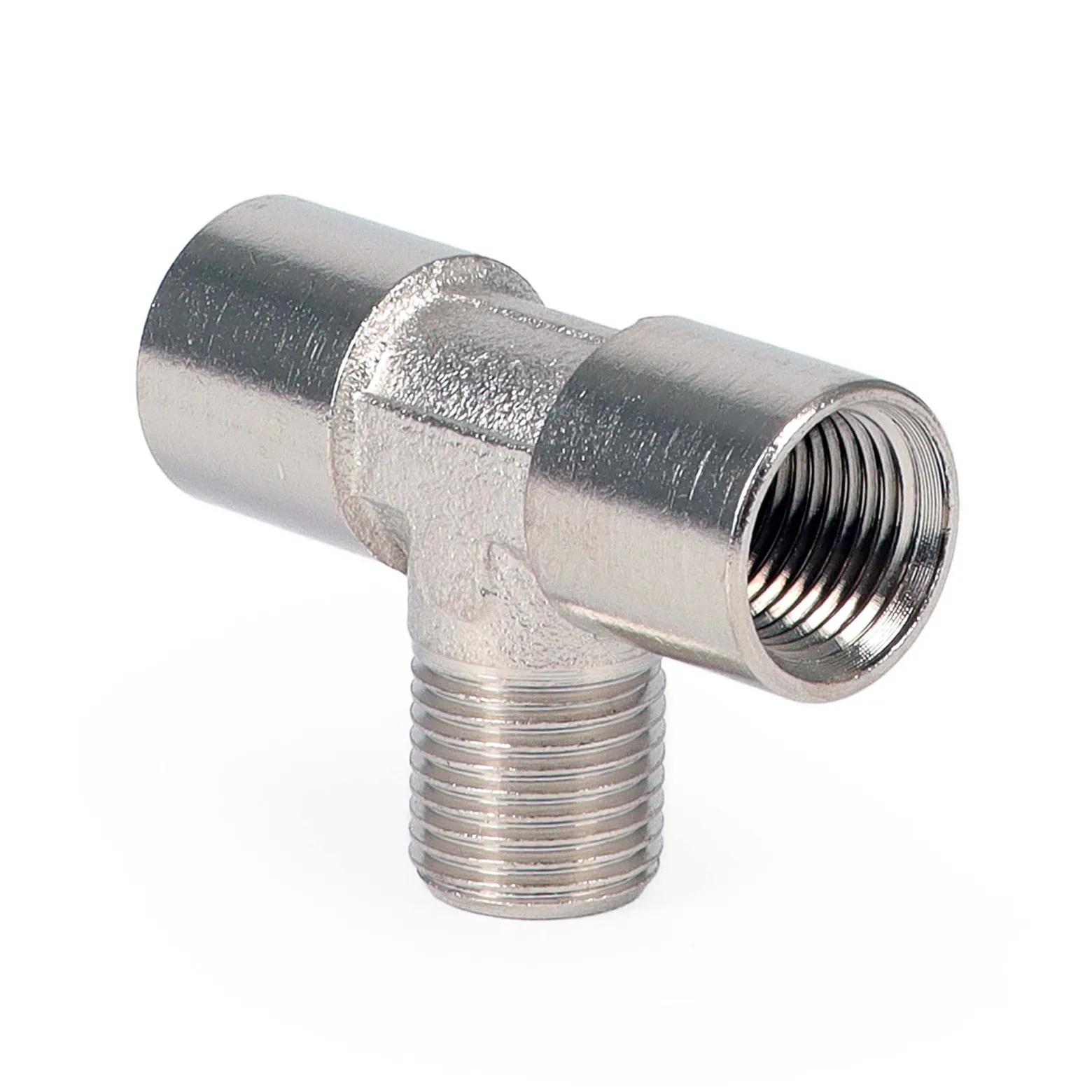 Wiltec Ersatzteil für Airbrush Kompressor AS196AW – T-Stück Verbinder – 2x IG 1/8" – 1x AG 1/8" – für Airbrushkompressor, Zubehör