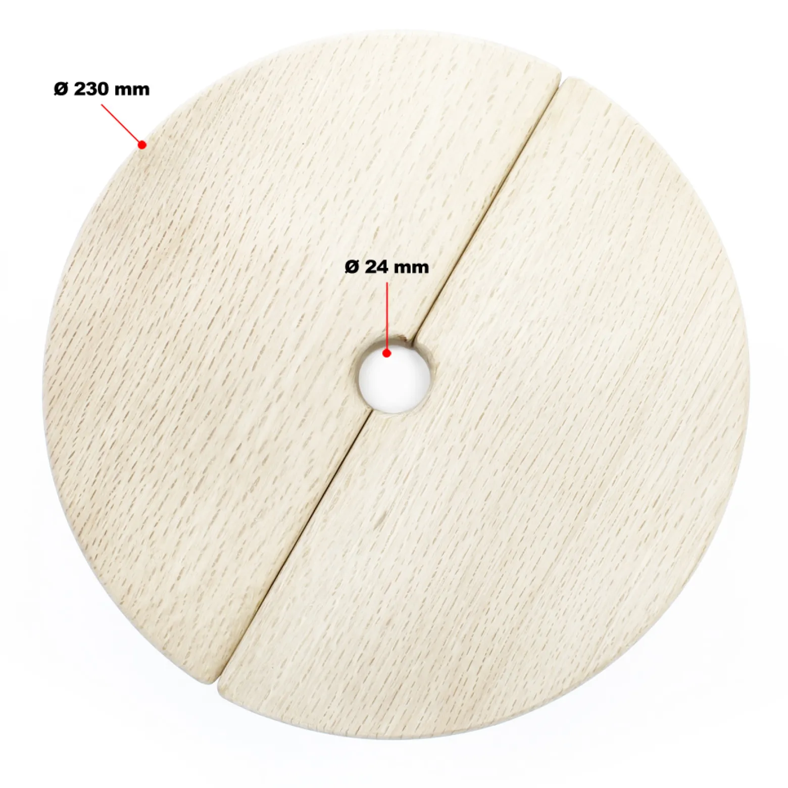Wiltec Ersatzteil für Obstpresse 12/18 L – Holzdeckel – Ø 230 mm außen – 2-teilig– für Saftpresse, Maischepresse, Weinpresse Zubehör